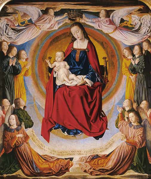 Die Jungfrau mit dem Kinde und Stiftern van Hey, Jean  Meister von Moulins