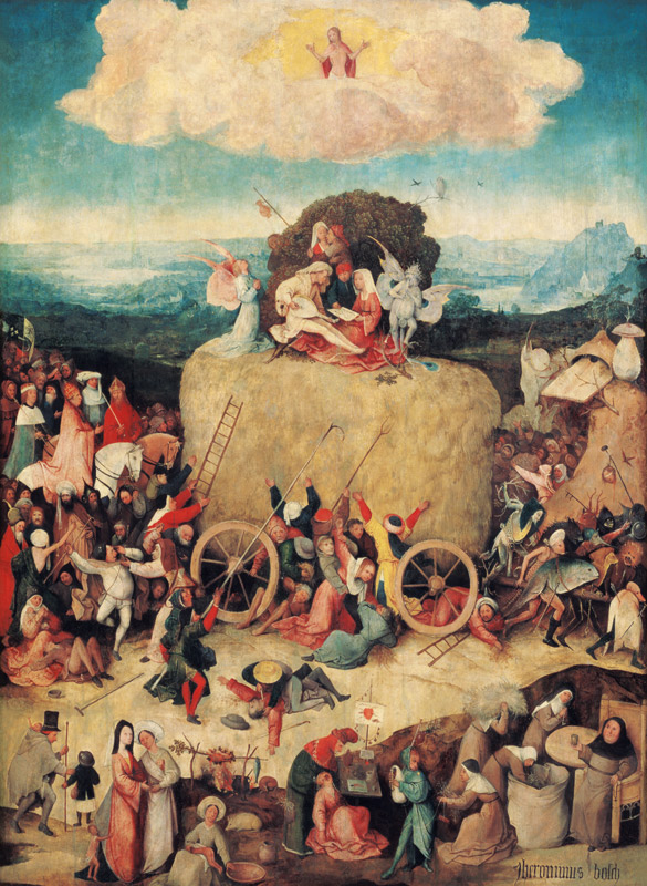 Heuwagen-Triptychon, Mittelbild van Hieronymus Bosch Hieronymus Bosch