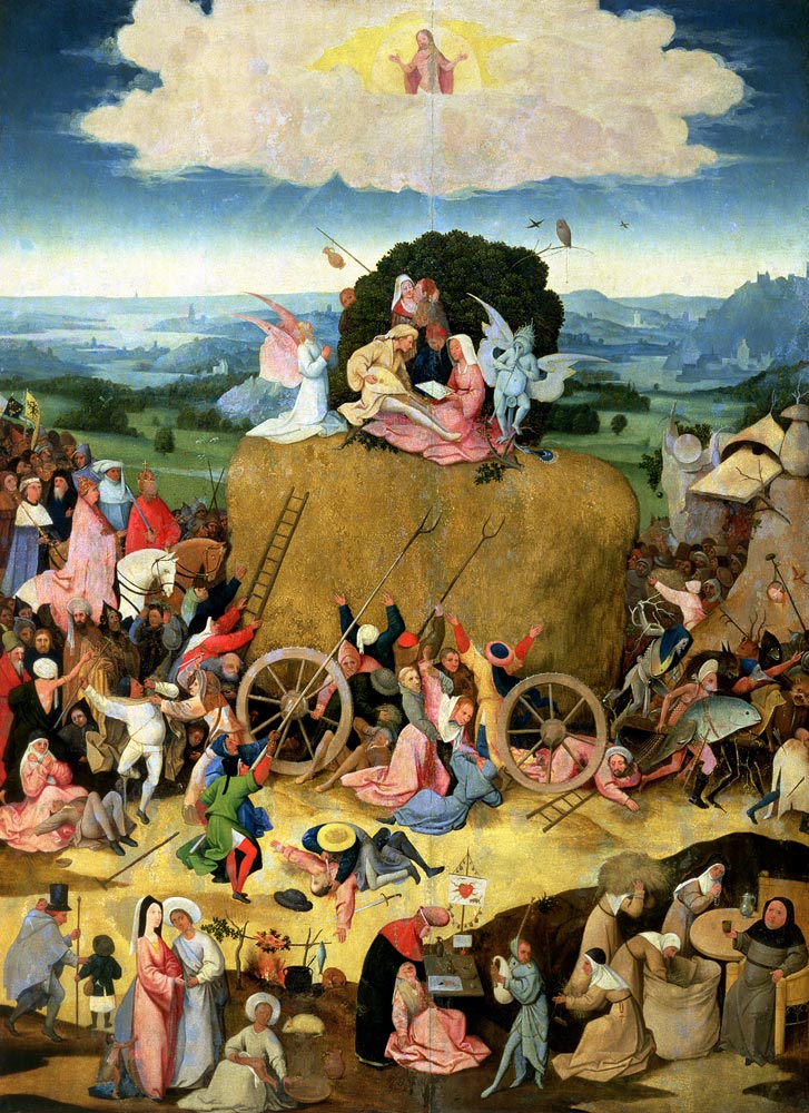 The Haywain: central panel of the triptych, c.1500 (oil on panel) van Hieronymus Bosch Hieronymus Bosch