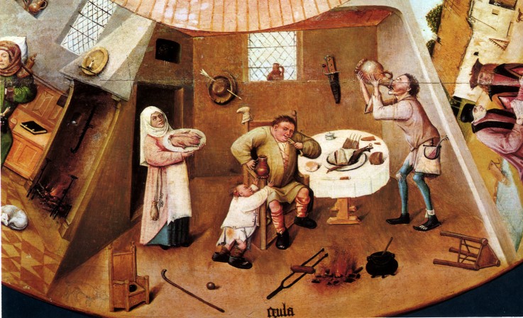The Seven Deadly Sins and the Four Last Things. Detail: Gluttony van Hieronymus Bosch Hieronymus Bosch
