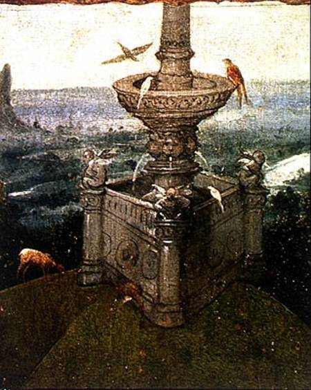 The Fountain in the Garden, detail from a panel of an altarpiece thought to be of the Last Judgement van Hieronymus Bosch Hieronymus Bosch