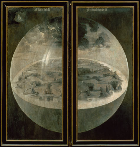The Creation of the World, closed doors of the triptych 'The Garden of Earthly Delights' van Hieronymus Bosch Hieronymus Bosch