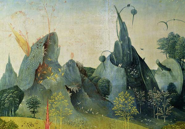 The Garden of Eden, detail from the right panel of The Garden of Earthly Delights van Hieronymus Bosch Hieronymus Bosch