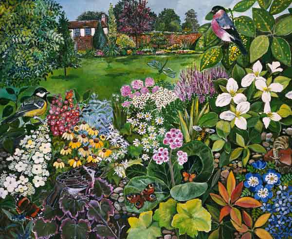 The Garden with Birds and Butterflies  van Hilary  Jones