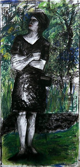 Woman in the Park (pastel & charcoal on paper)  van Hilary  Rosen