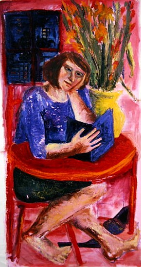Woman Reading, 2005 (acrylic on canvas)  van Hilary  Rosen