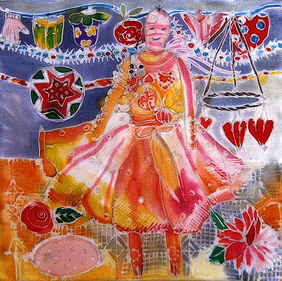 Fairy with Hearts and Flowers, 2006 (dyes on silk)  van Hilary  Simon