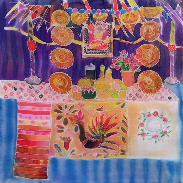 Mexican Shrine with Frida Kahlo, 2006 (dyes on silk)  van Hilary  Simon