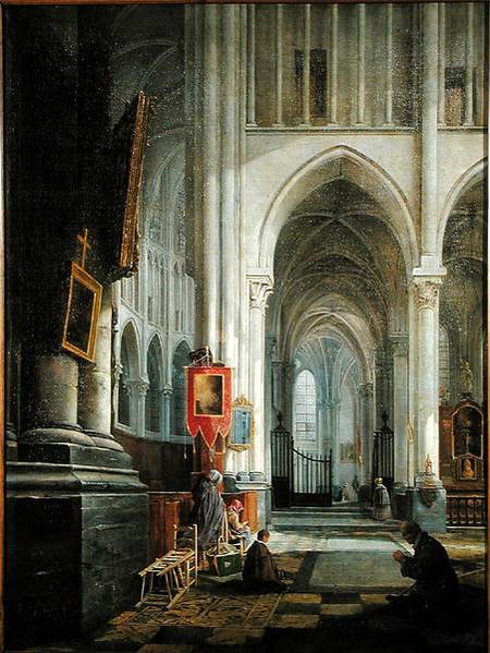 Interior of St. Omer Cathedral van Hippolyte Joseph Cuvelier