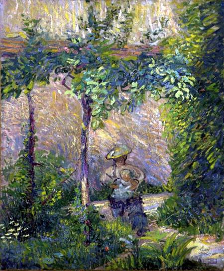 Woman in the Garden van Hippolyte Petitjean
