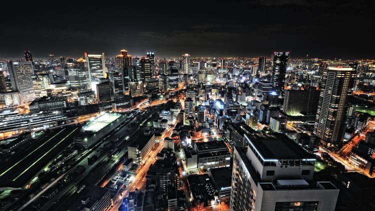 Osaka night view van Hiroaki Koga