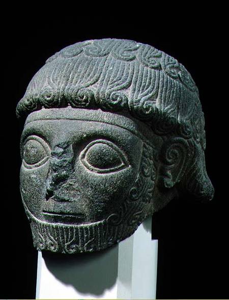 Head of a god, from Barak in Turkey van Hittite
