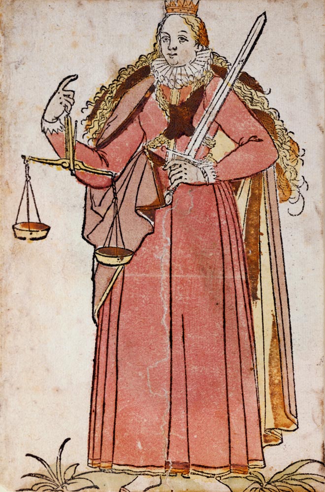 Justitia. van Holzschnitt