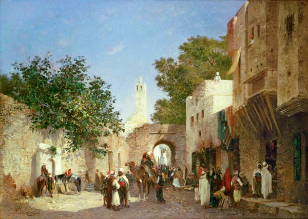 Arab Street Scene van Honore Boze