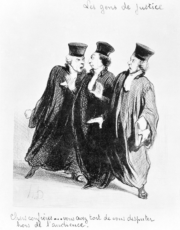 A Dispute Outside the Courtroom from the series 'Les Gens de Justice' van Honoré Daumier