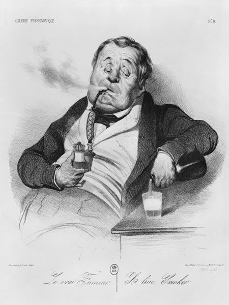 A true smoker, from the series ''Galerie physionomique'' van Honoré Daumier