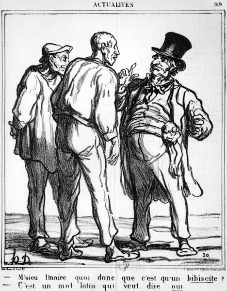 Cartoon about the plebiscite of 8th May 1870, from the Journal ''Le Charivari'' van Honoré Daumier
