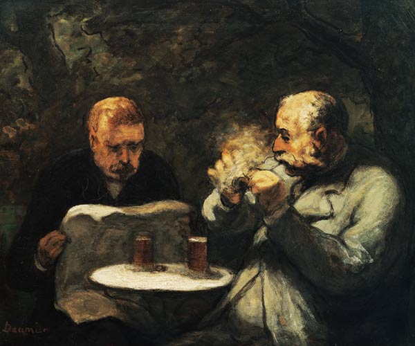 Die Biertrinker van Honoré Daumier