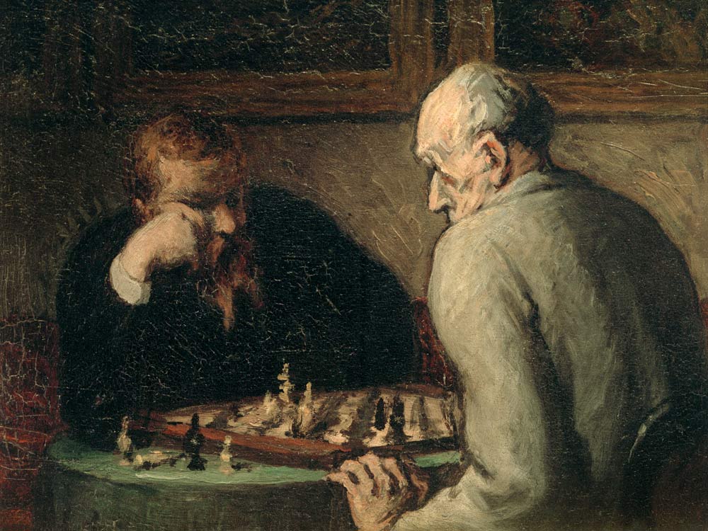 H.Daumier, Schachspieler van Honoré Daumier