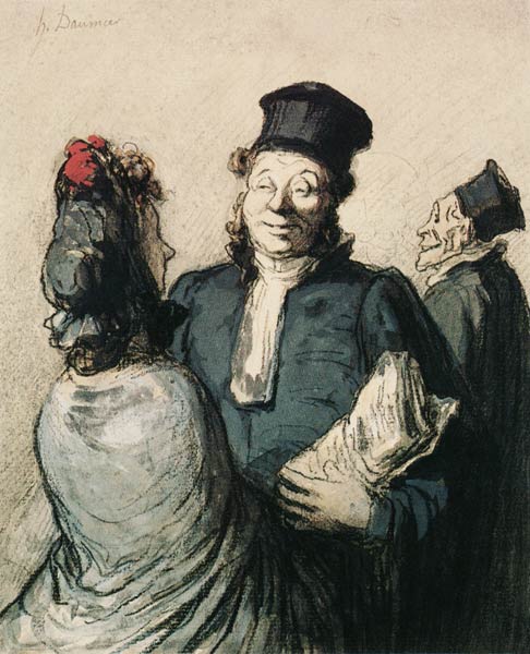 Un avocat et sa cliente van Honoré Daumier