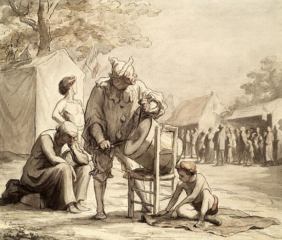 Acrobats at the Fair c.1865-69 van Honoré Daumier