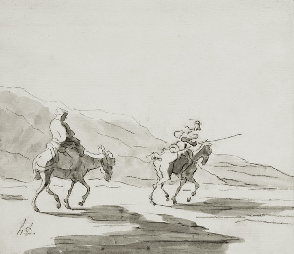 Don Quixote and Sancho Panza van Honoré Daumier