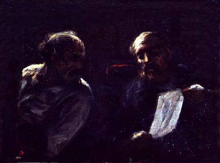 A Chat in the Studio van Honoré Daumier