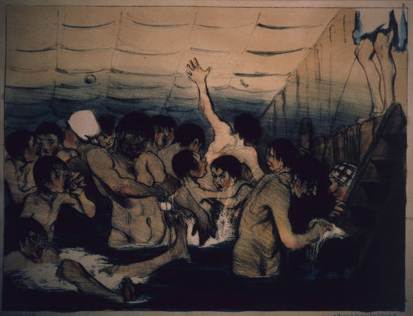Daumier, Die Seine... / aus: Baigneurs van Honoré Daumier