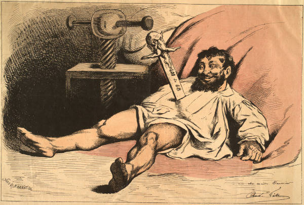 Daumier,erdolcht v.Napoleon/Karik./Gill van Honoré Daumier