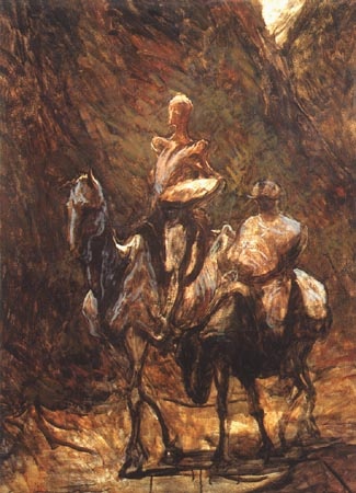 Don Quichotte et Sancho Pança l van Honoré Daumier