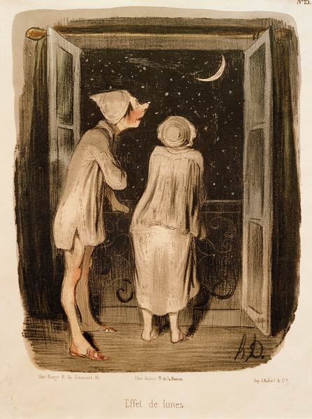 Ehe - Karikatur "Effet de lunes" van Honoré Daumier