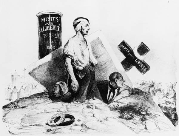 Julirevolution 1830 / Karik.v.Daumier van Honoré Daumier