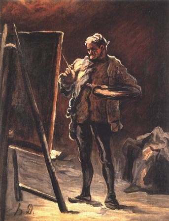 Le Peintre devant son tableau van Honoré Daumier