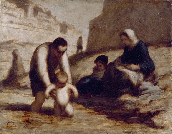The First Bath van Honoré Daumier