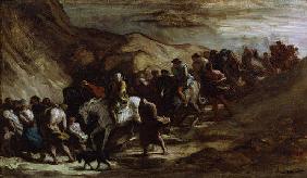 H.Daumier, Fluechtlinge