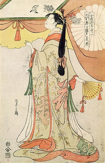 The Poetess Ko-Shibuku van Hosoda Eishi