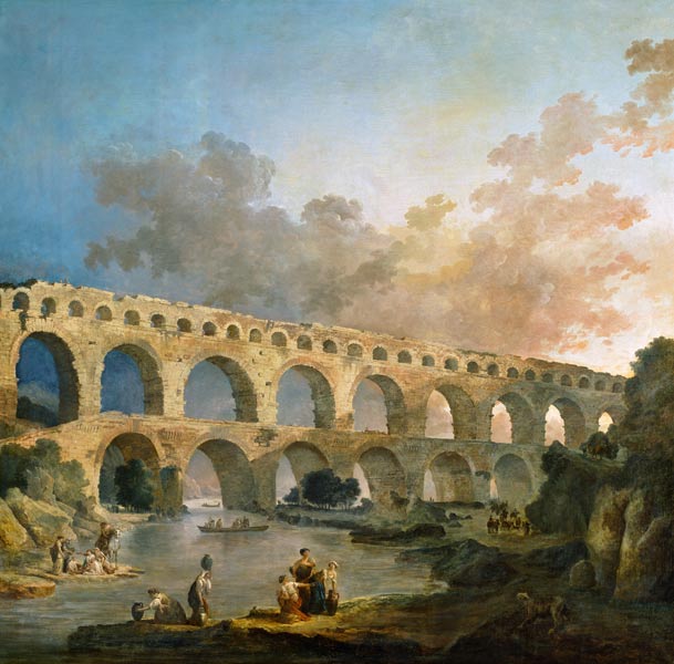 Der Pont-du-Gard. van Hubert Robert