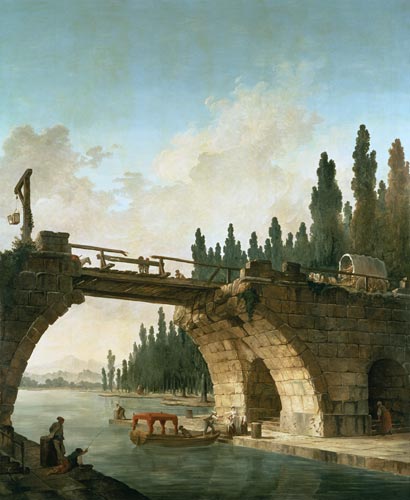 Die zerstörte Brücke van Hubert Robert