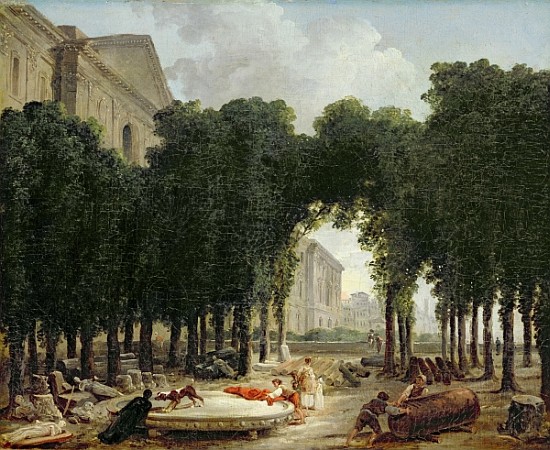 The Louvre and the gardens of the Infanta van Hubert Robert