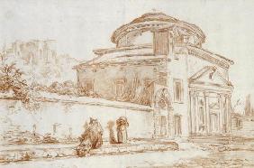 Villa Sacchetti, Rome (red chalk on paper)