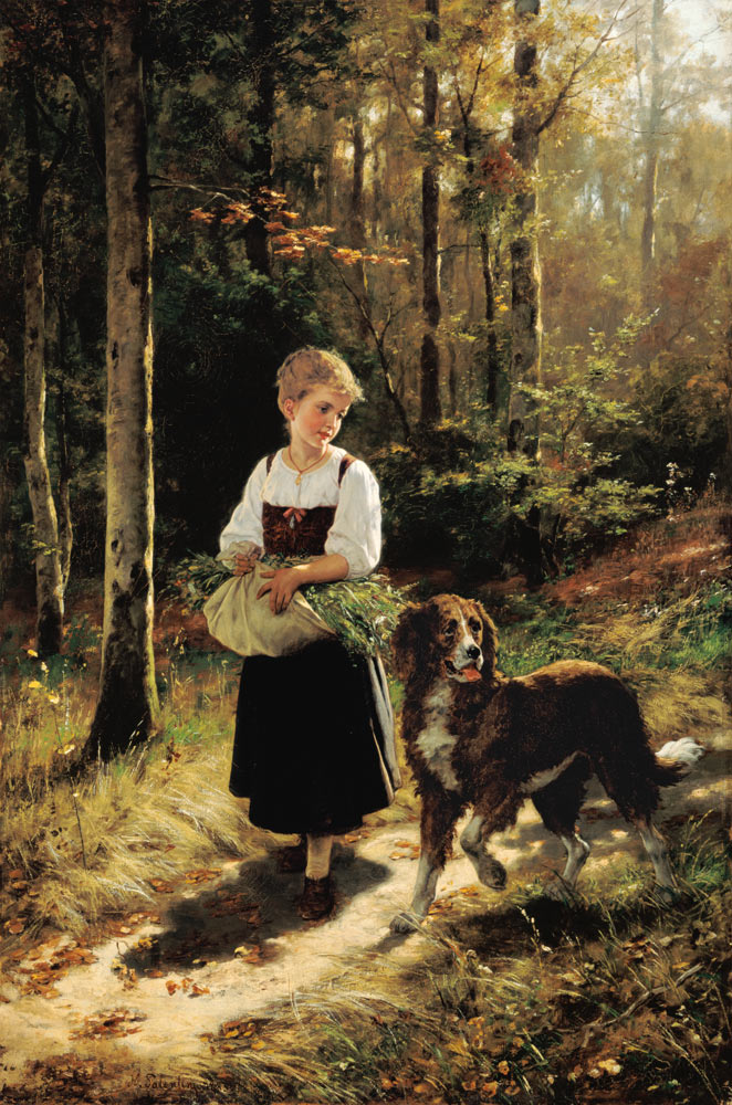 Mädchen im Wald. van Hubert Salentin