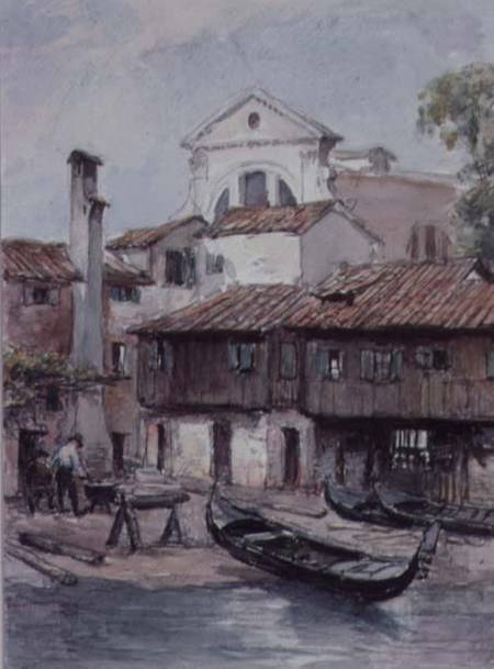 Shipyard near the Church of San Trovaso, Venice van Hugh Carter
