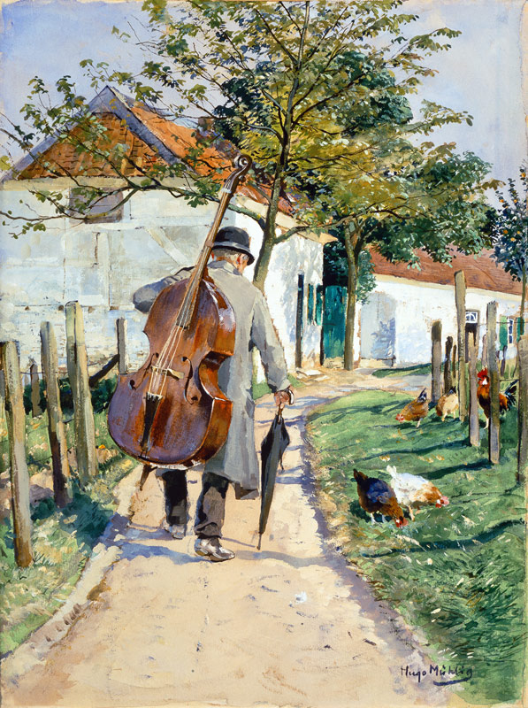 Muzikant op weg naar huis van Hugo Mühlig