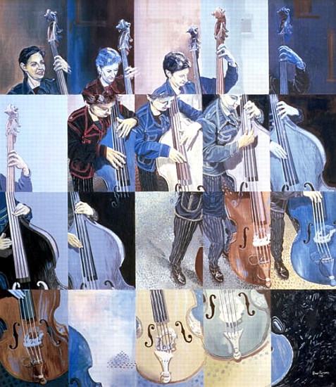 Paula Gardiner, Jazz Bassist, 1998 (oil on board)  van Huw S.  Parsons