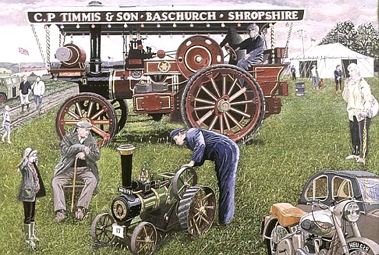 Traction Engines at the Show, 1993 (gouache on card)  van Huw S.  Parsons
