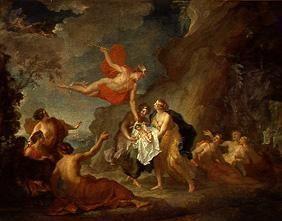 Merkur vertraut den Nymphen von Naxos den kleinen Bacchus an