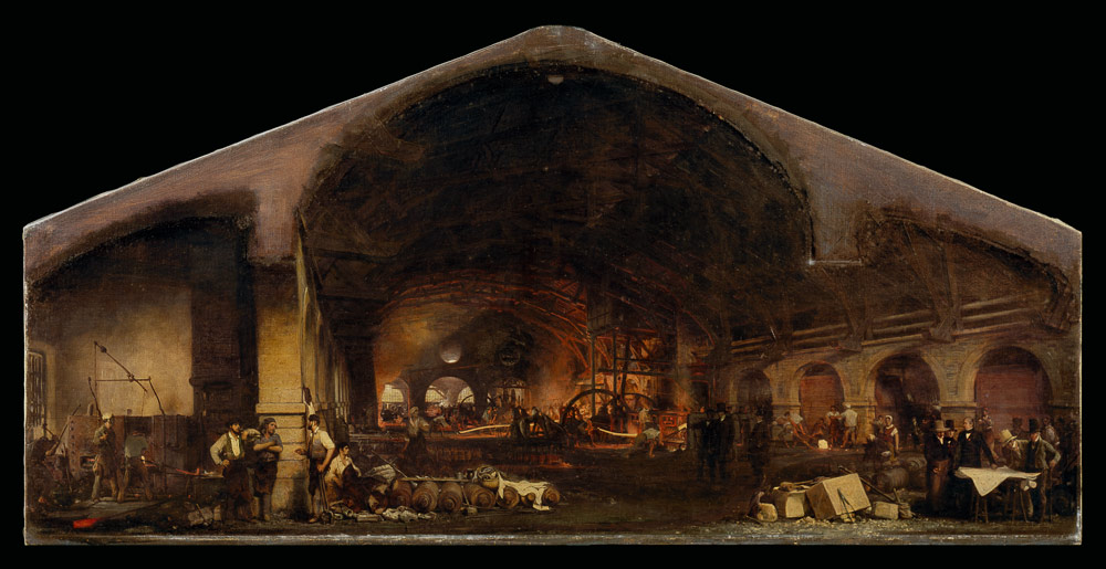 Interior of the Forge at Fourchambault van Ignace Francois Bonhomme