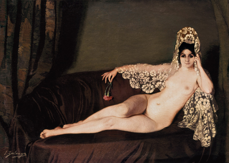 Nude with Carnation van Ignazio Zuloaga