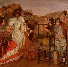 Zigeunerinnen auf einer Terrasse in Granada.