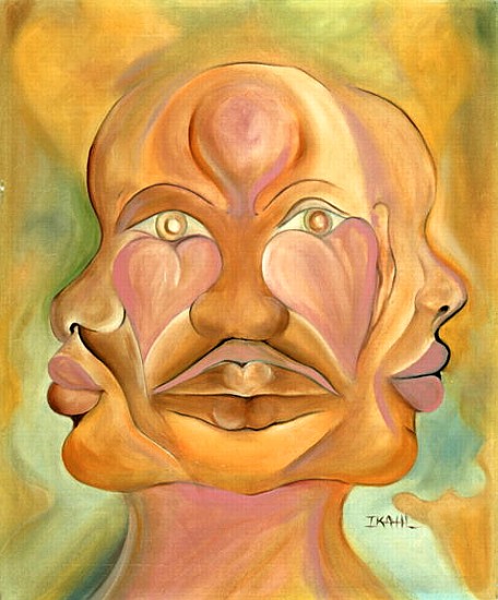 Faces of Copulation (oil on canvas)  van Ikahl  Beckford